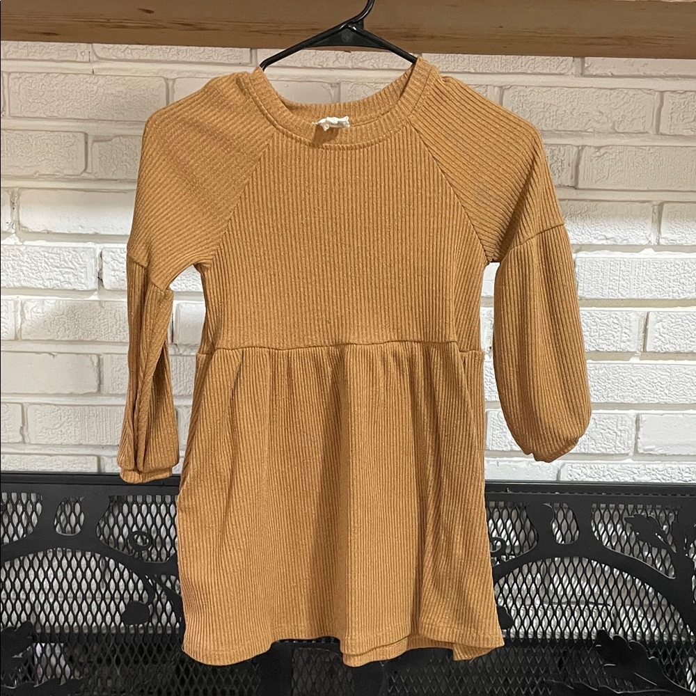 Hayden Kids Casual Dress in Mustard